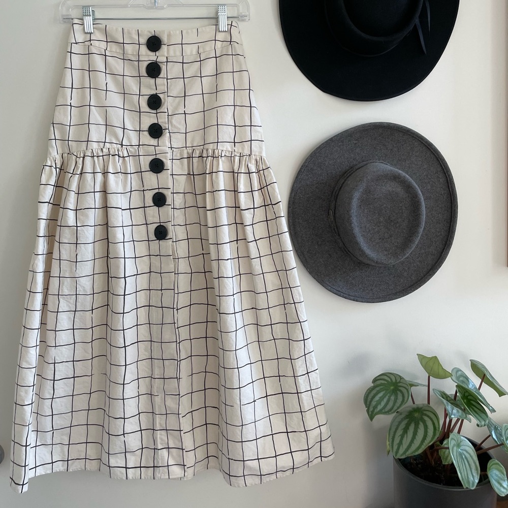 WHIT Charlie Skirt in Grid Print